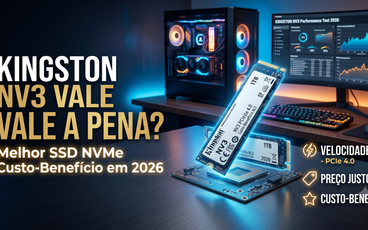 SSD Kingston NV3 1TB M.2 2280 NVMe Gen4, Desempenho e Eficiência para Upgrade de PC – SNV3S/1000G